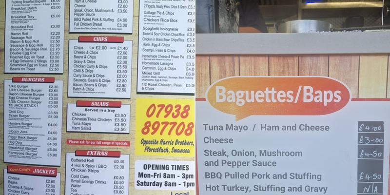 Angie's snack shack Menu