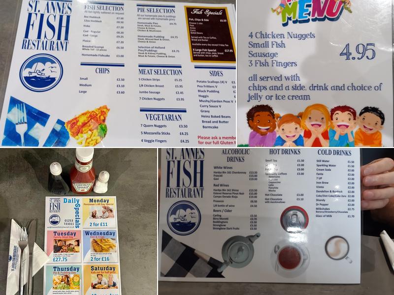St Annes Fish Restaurant Menu