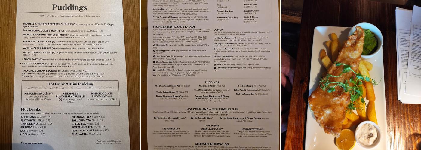 The Glover Arms Menu