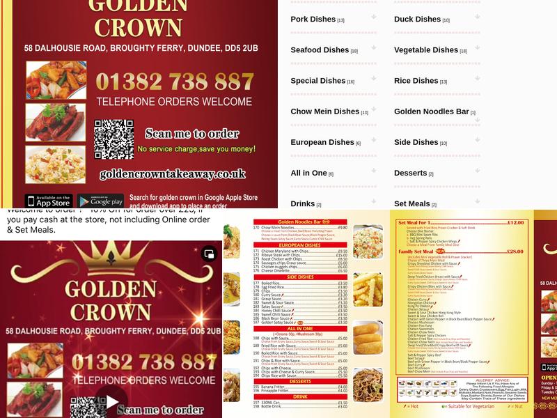 Golden Crown Menu