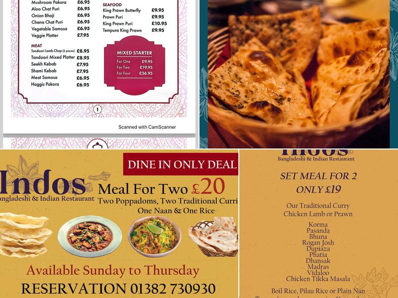 Indos Restaurant Menu