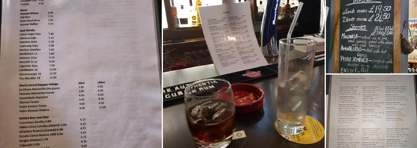 Sol y Sombra Tapas Bar Menu