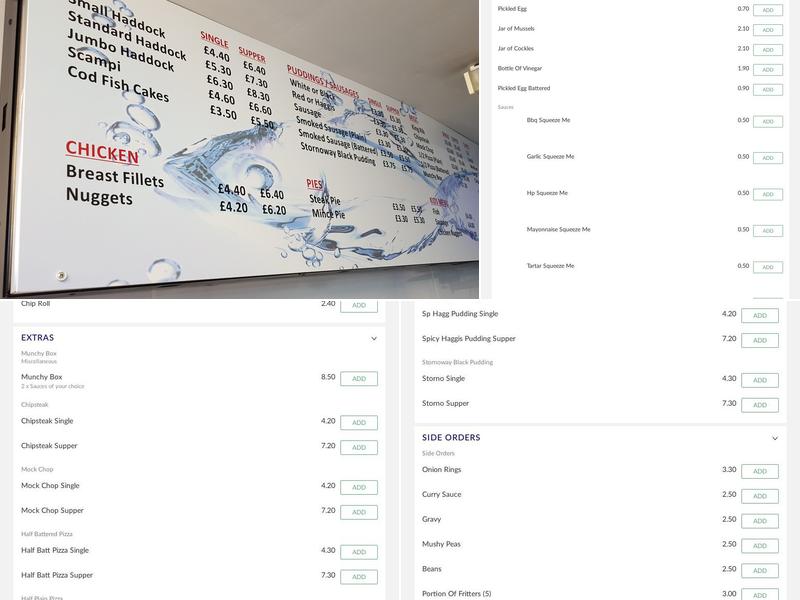 Glenn's Fish & Chips Menu