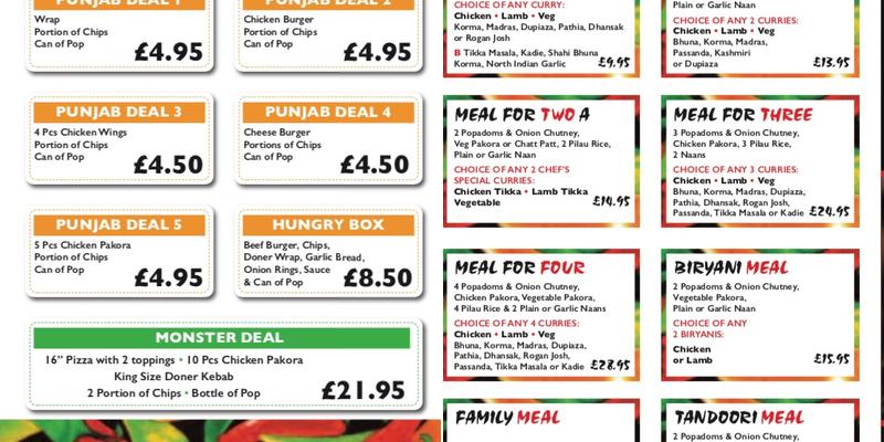 Punjab Tandoori Menu