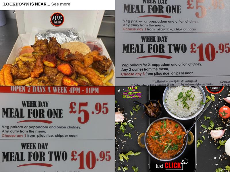 Azaad Tandoori Dundee Menu