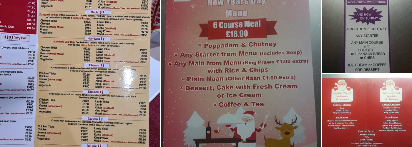 REENA TANDOORI Menu