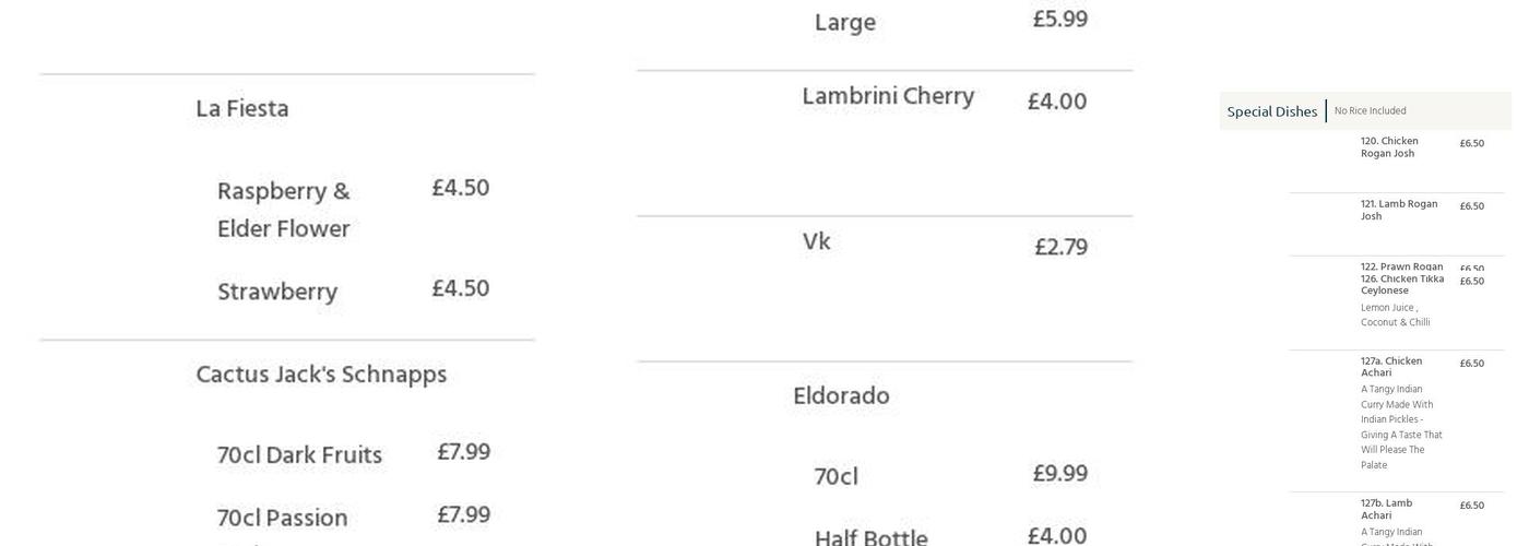 Star Five in One Takeaway Menu