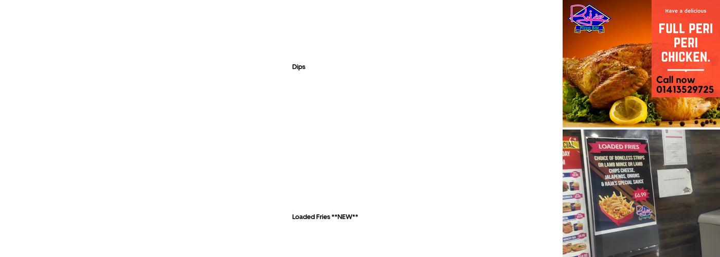 Raja's Pizza Bar Menu