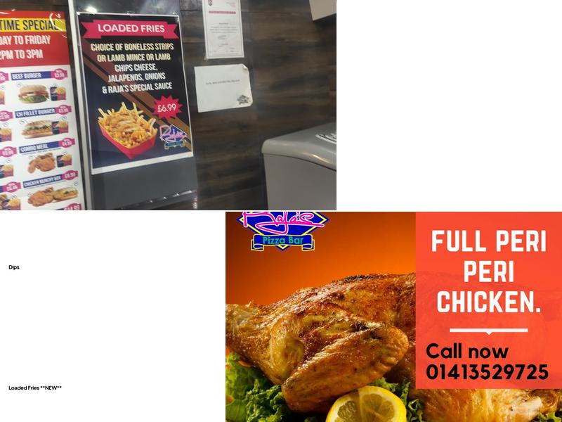 Raja's Pizza Bar Menu