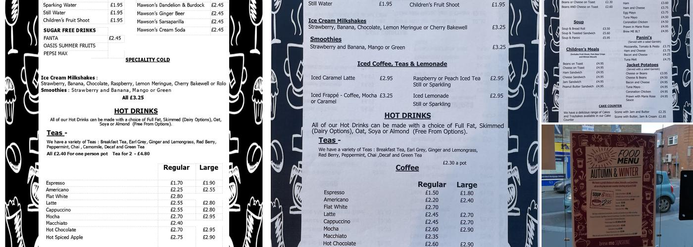 Brew Me Sunshine Menu