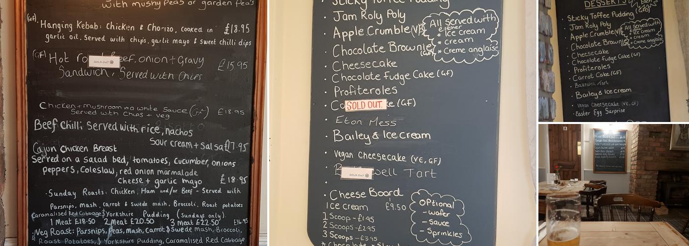 Black Lane Ends Tavern Menu