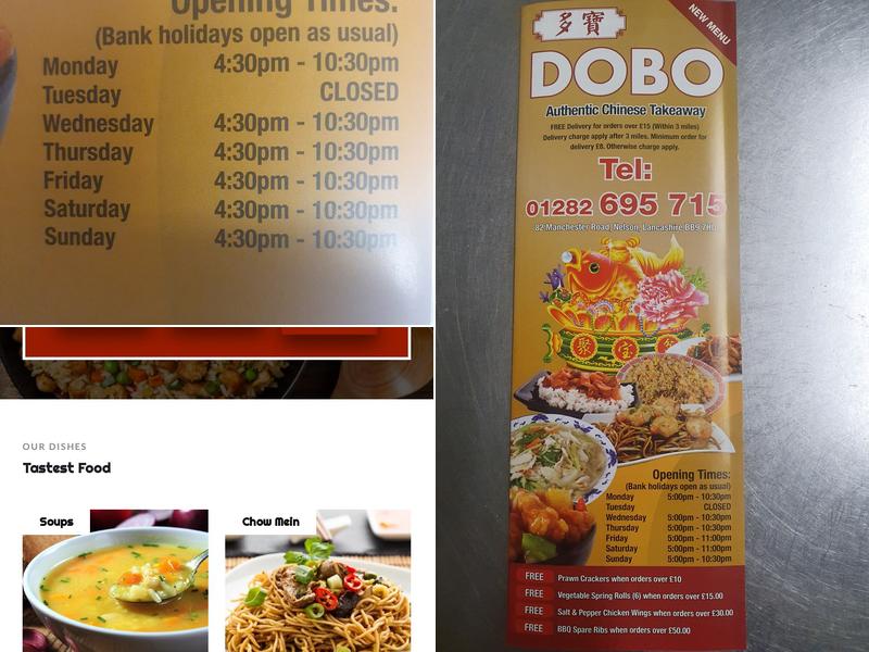 New Dobo Chinese Takeaway Menu