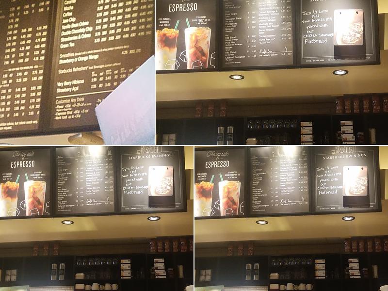 Starbucks Menu