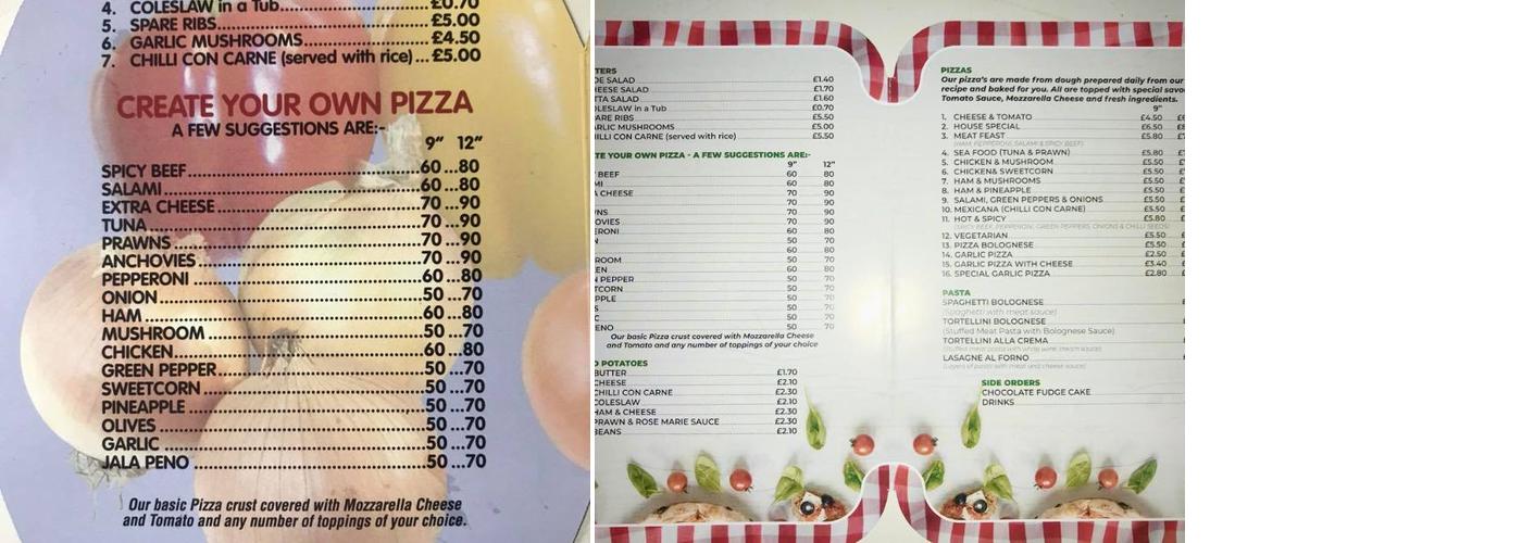 Pizza Perfection Menu