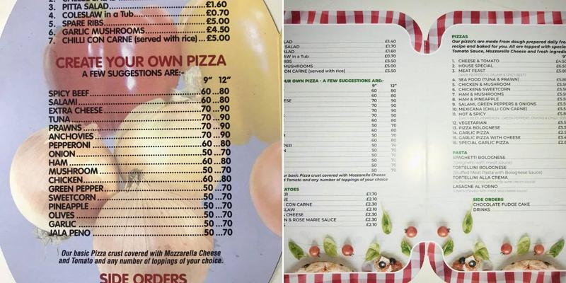 Pizza Perfection Menu