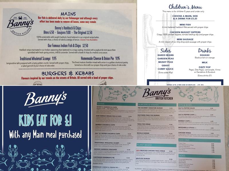 Banny’s British Kitchen Menu