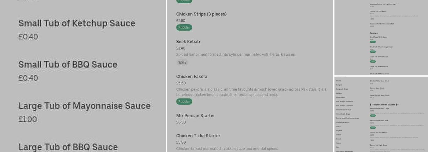 Kebabish Chippy Menu