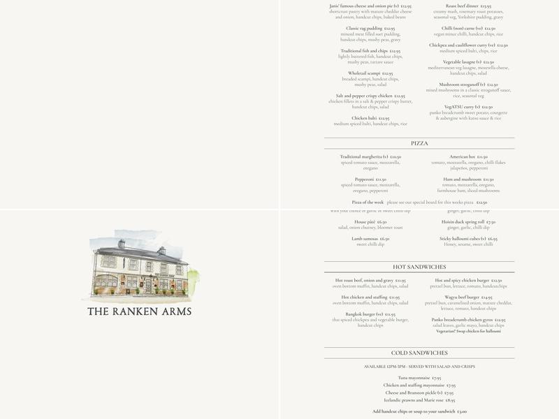 The Ranken Arms Menu