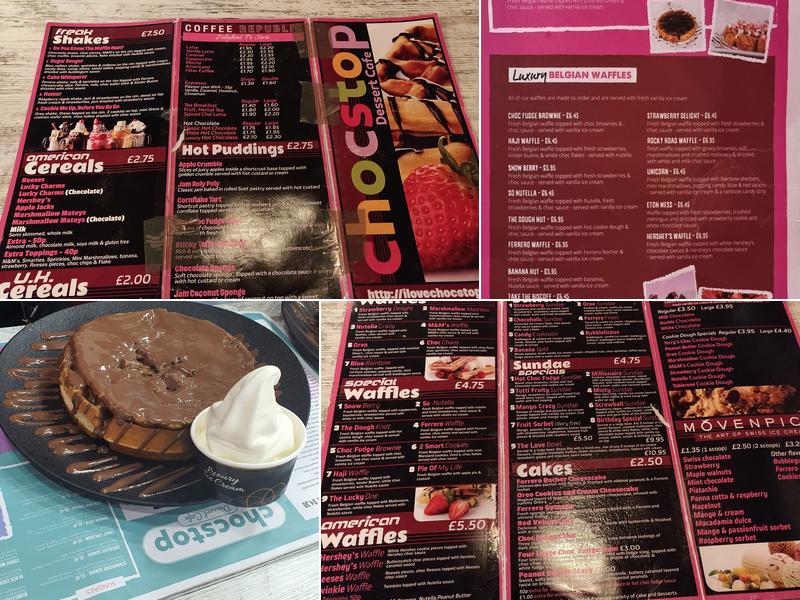 Chocstop Dessert Cafe - Burnley Menu