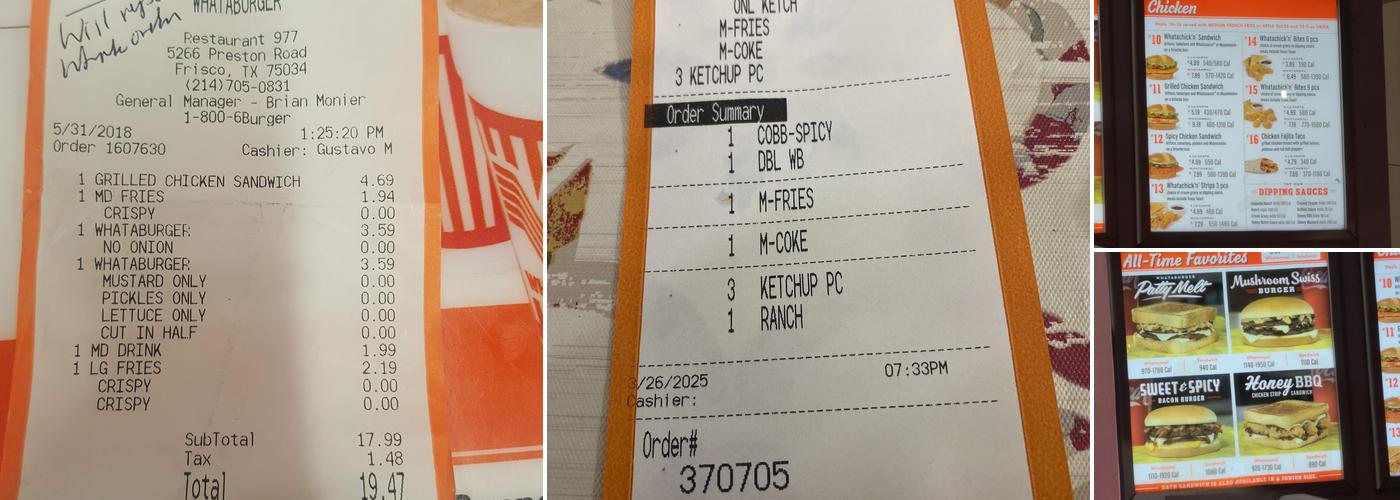Whataburger Menu