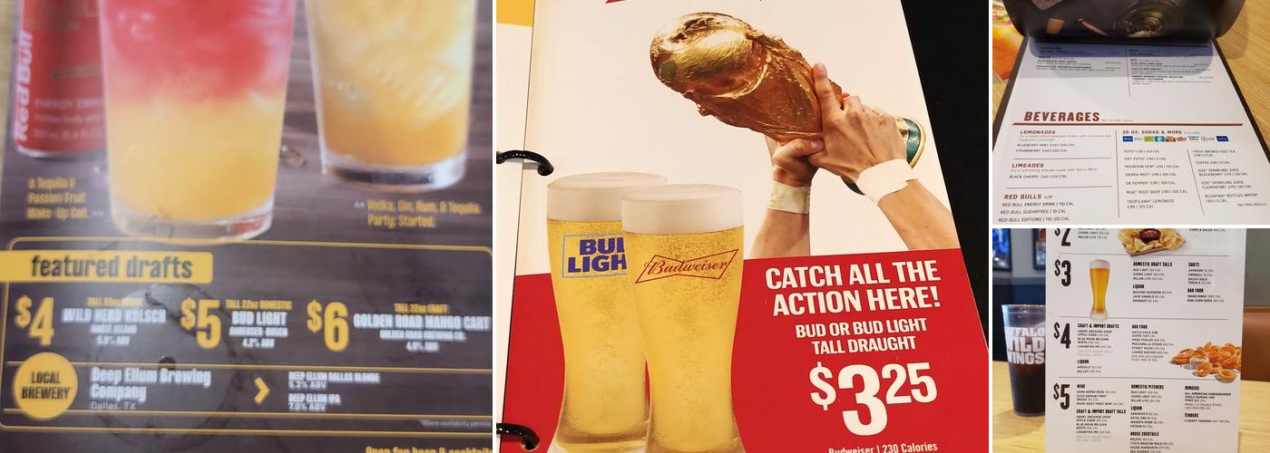 Buffalo Wild Wings Menu