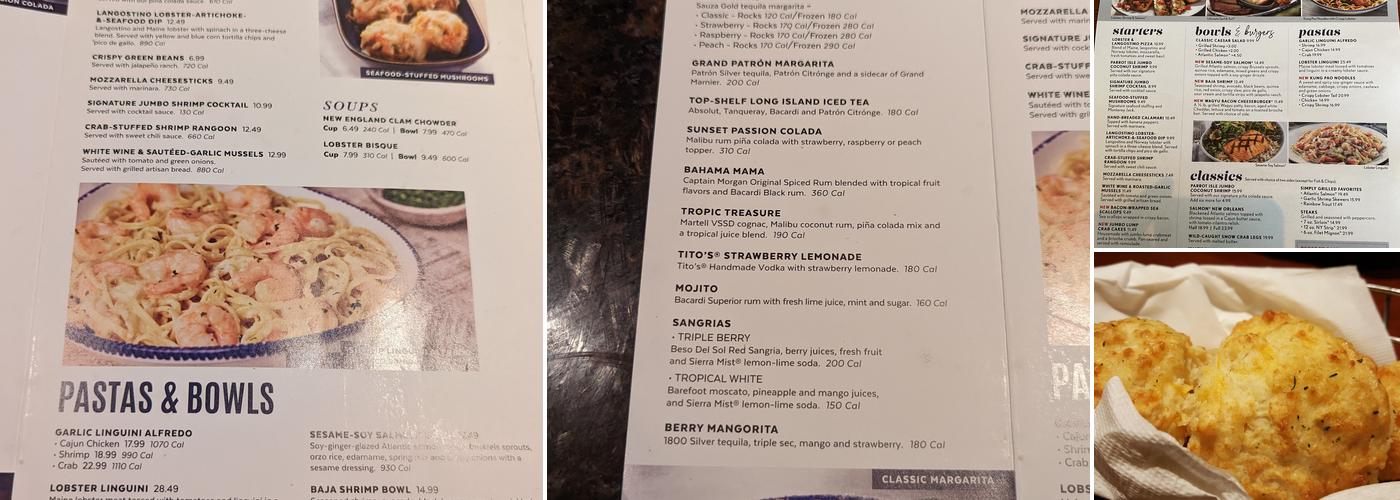 Red Lobster Menu