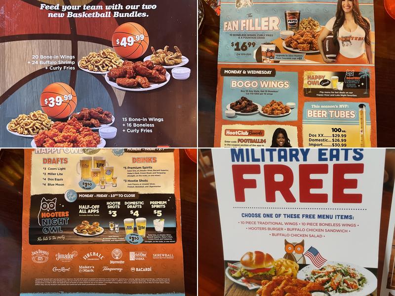 Hooters Menu