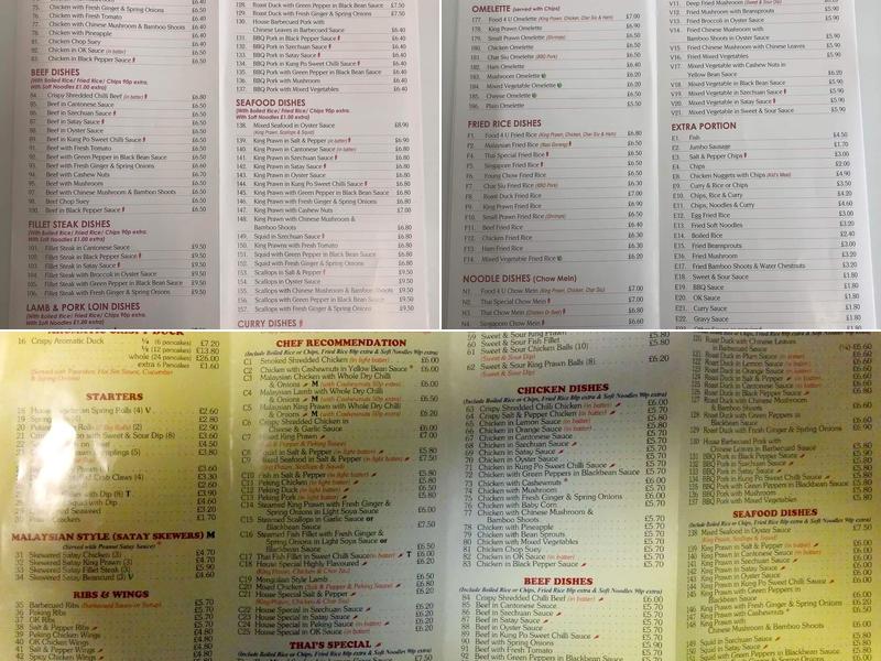 Food 4U Chinese Takeaway Menu