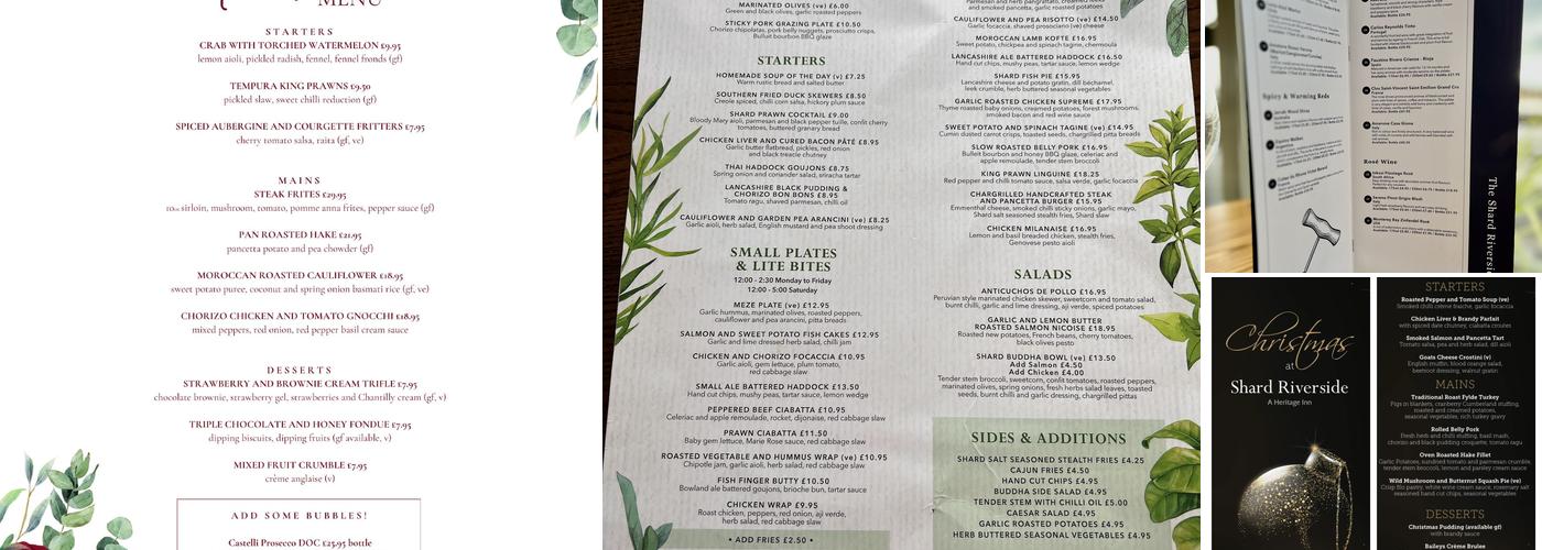 Shard Riverside Inn Menu