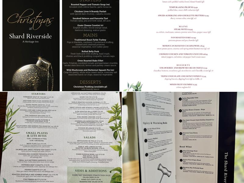 Shard Riverside Inn Menu