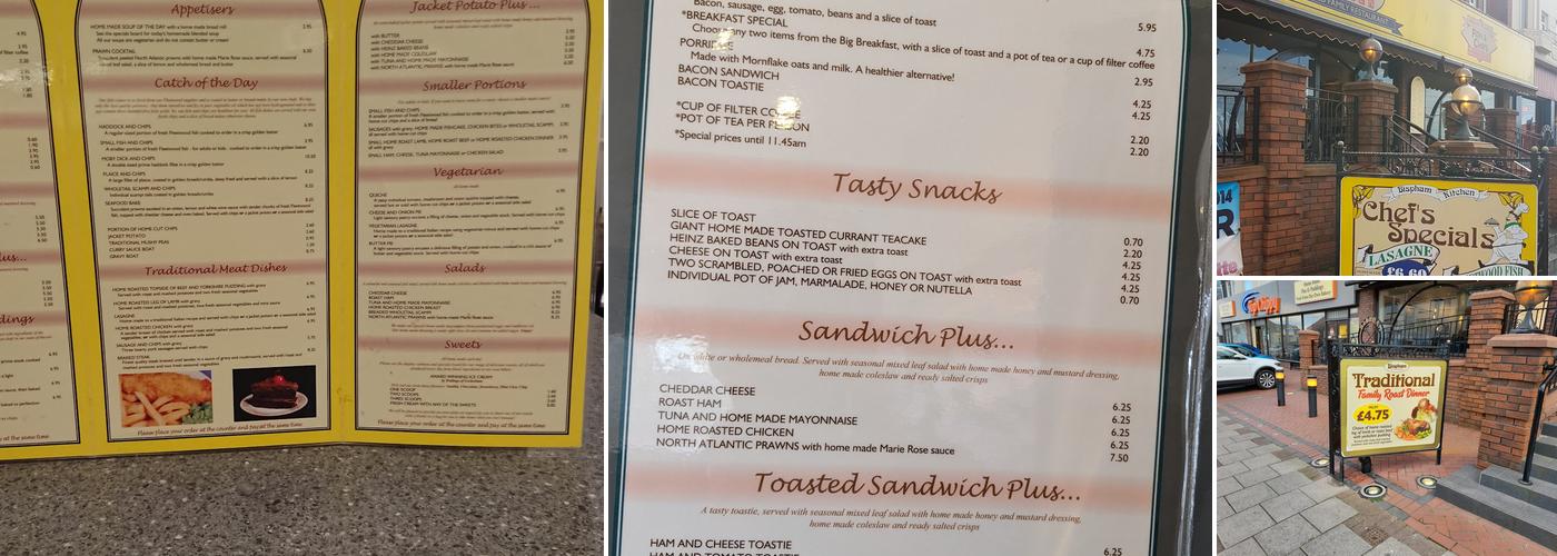 Bispham Kitchen Menu