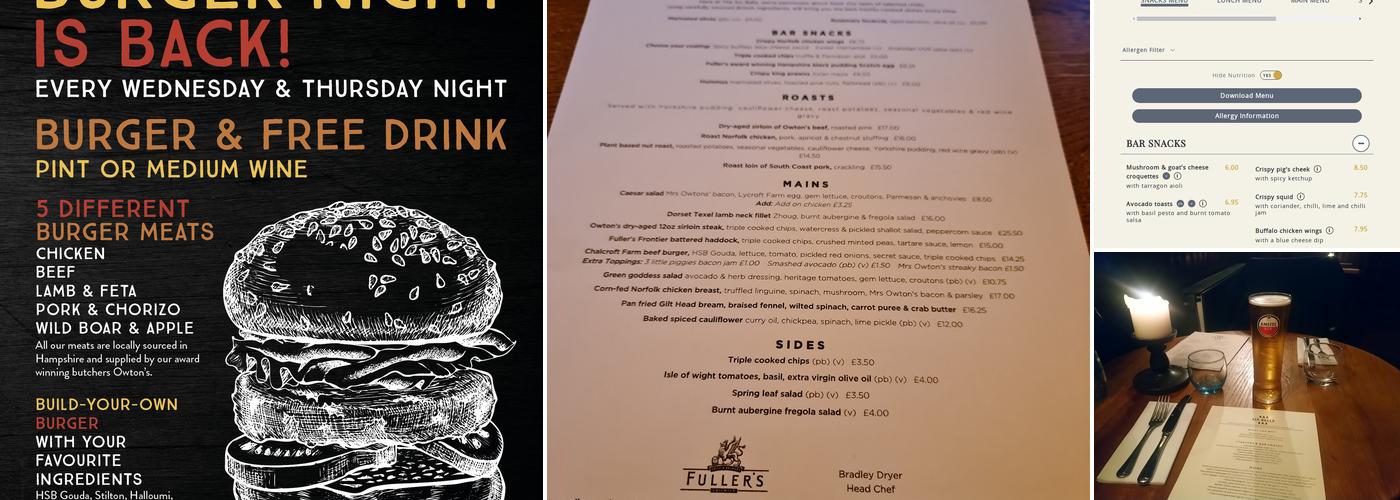 The Six Bells, Thame Menu