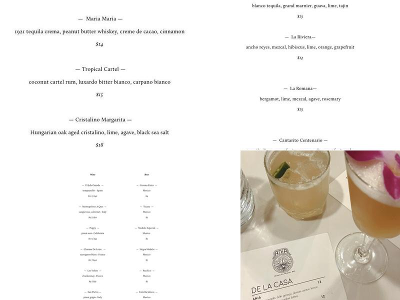 Taqueria Jalisco Ania Menu