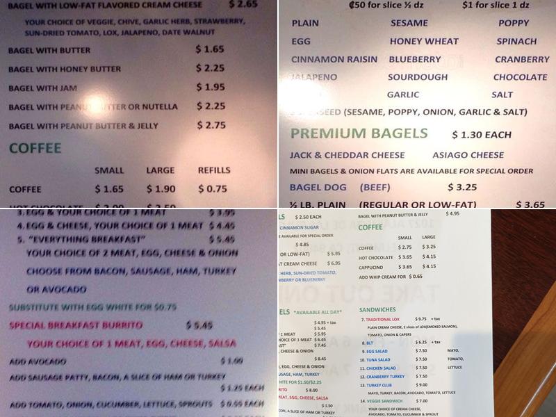 Doc’s Bagels Menu