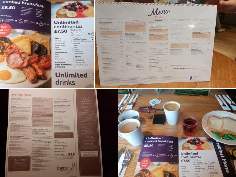 Premier Inn Newbury Town Centre South (A339) hotel Menu