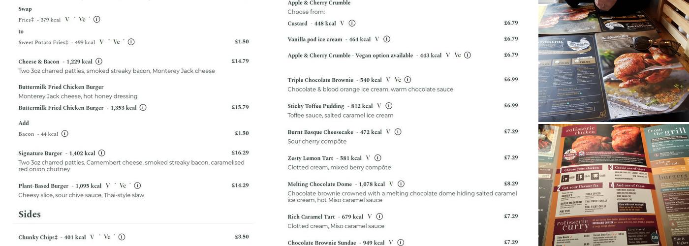 Two Watermills Menu
