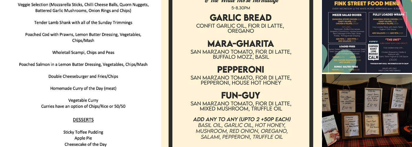 The White Horse Menu