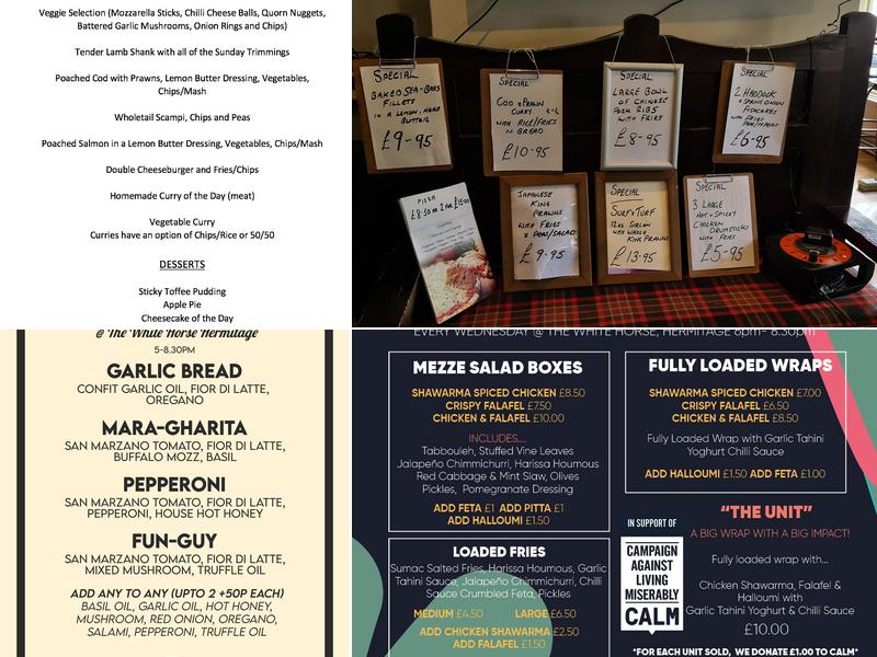 The White Horse Menu