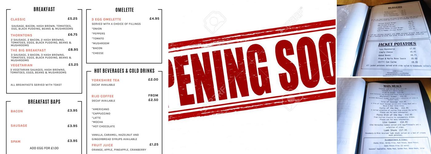 Thornton Arms Menu