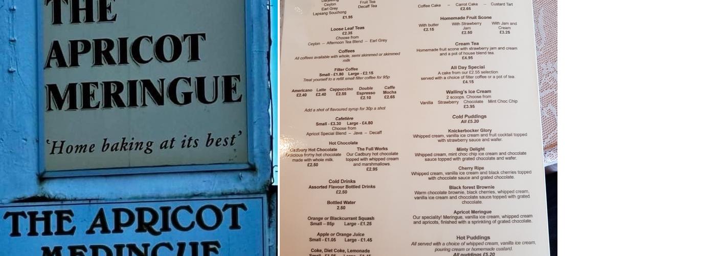 Apricot Meringue Menu