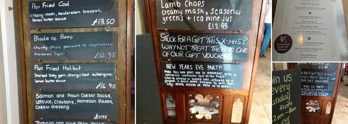 The Eagle At Barrow Menu