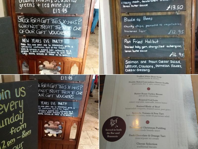 The Eagle At Barrow Menu