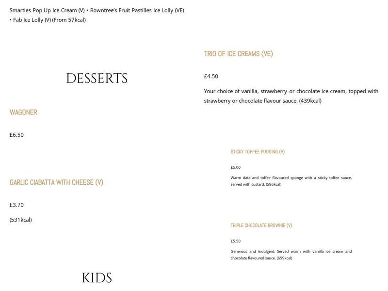 The Plough Menu