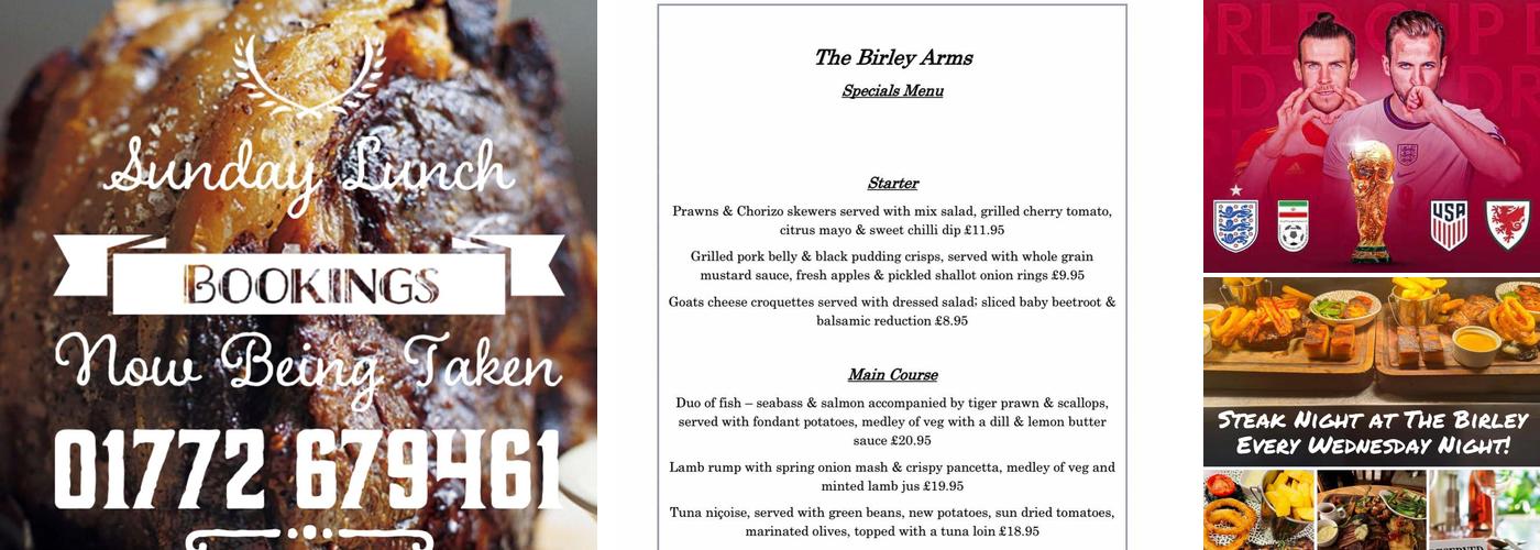 The Birley Arms Hotel Menu