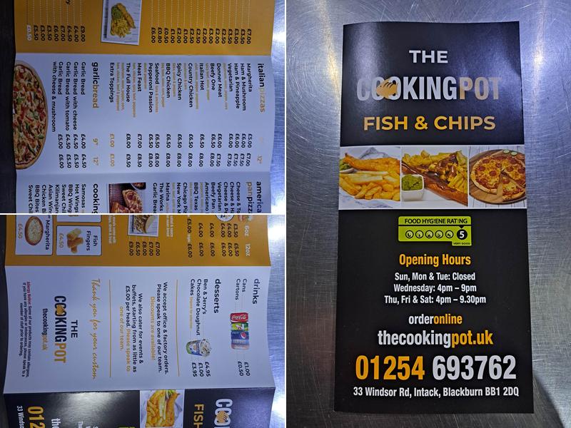 The Cooking Pot Menu