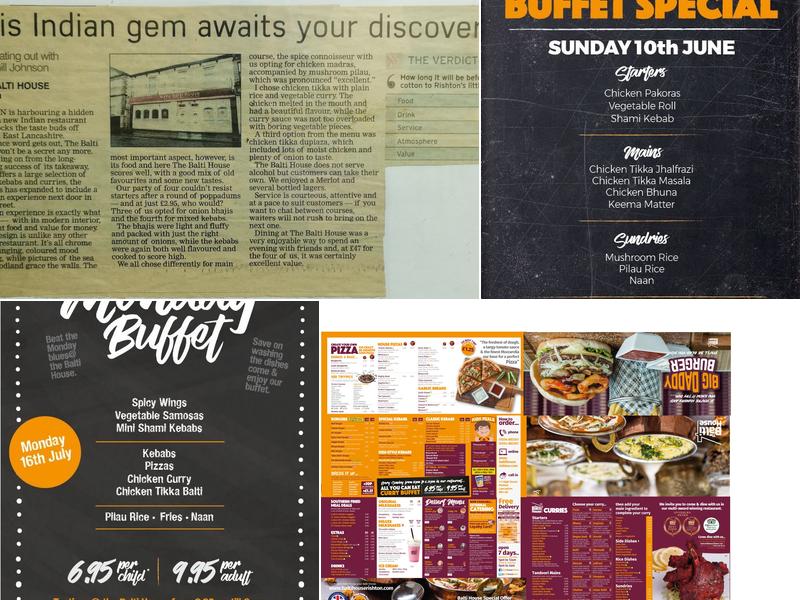 The Balti House Menu