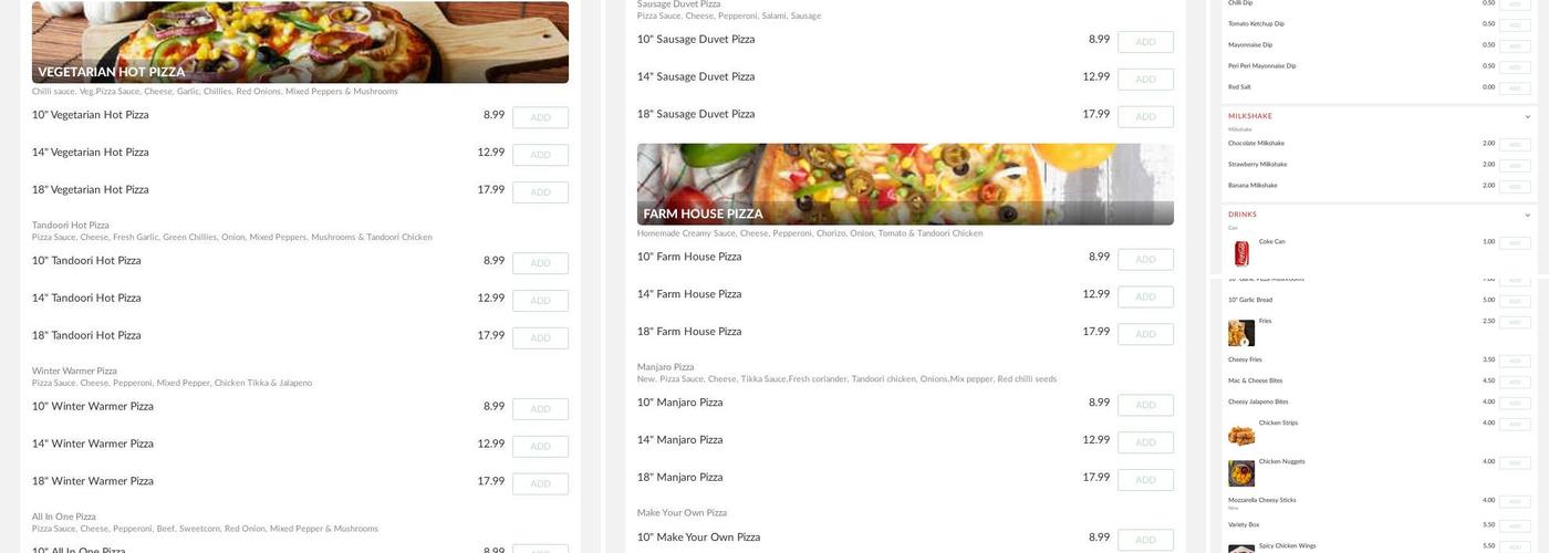 Towngate Pizza Menu