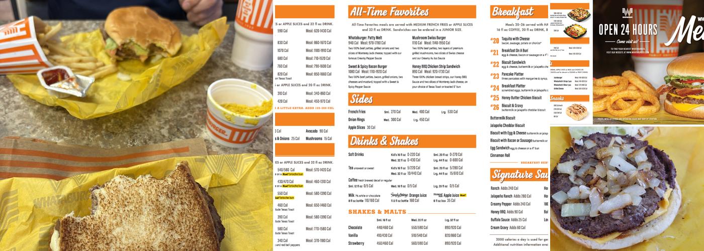 Whataburger Menu