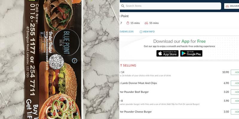 Blue Point Leicester Menu