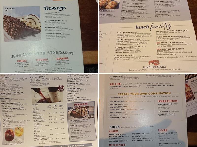 Red Lobster Menu